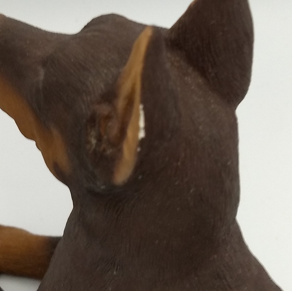 Vintage 1985 Sandicast Doberman Dog Sculpture 10.5” Signed Sandra Brue USA - Picture 9 of 14
